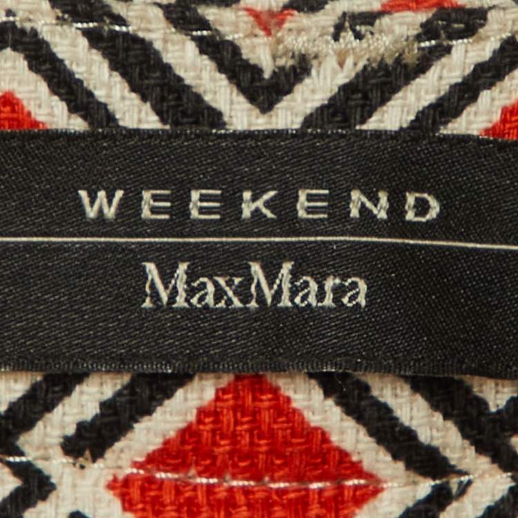 Pre Owned Weekend Max Mara Orange Printed Cotton Capri Pants S