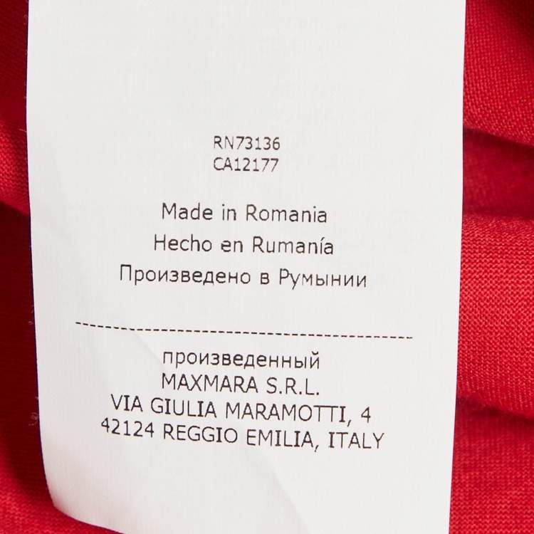 Pre Owned Weekend Max Mara Red Jersey Belted Short Dress S