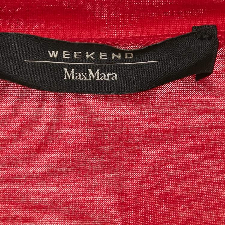 Pre Owned Weekend Max Mara Red Jersey Belted Short Dress S