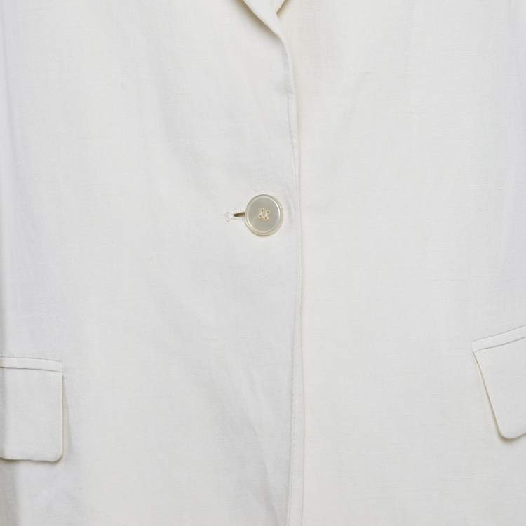 Pre Owned Weekend Max Mara Off-White Straight Fluid Papaile Blazer XXL