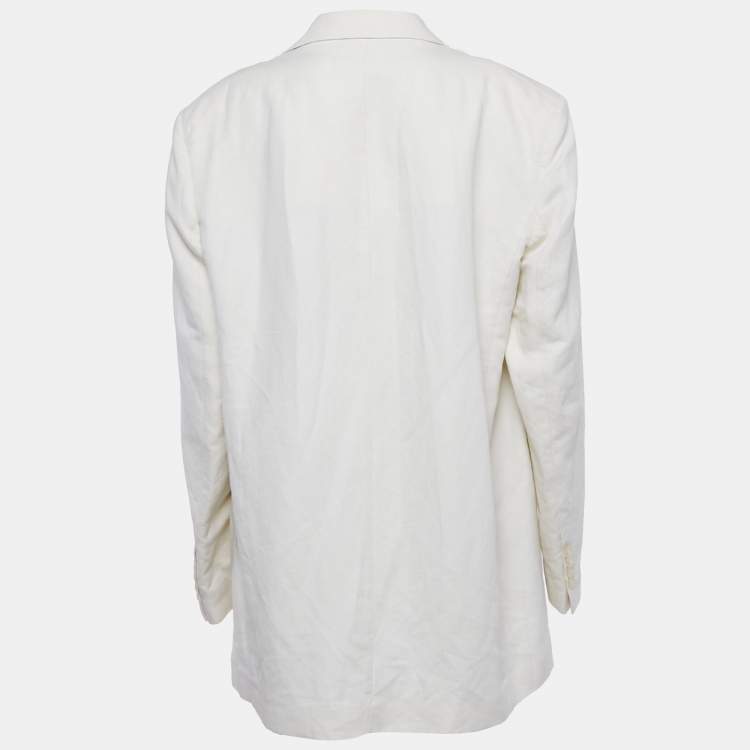 Pre Owned Weekend Max Mara Off-White Straight Fluid Papaile Blazer XXL