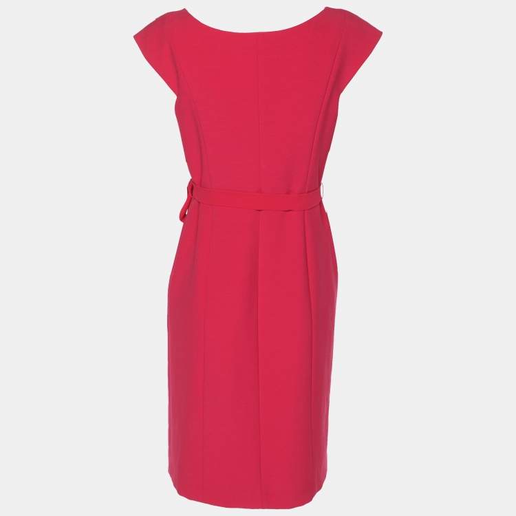Pre Owned Weekend Max Mara Pink Crepe Midi Dress S