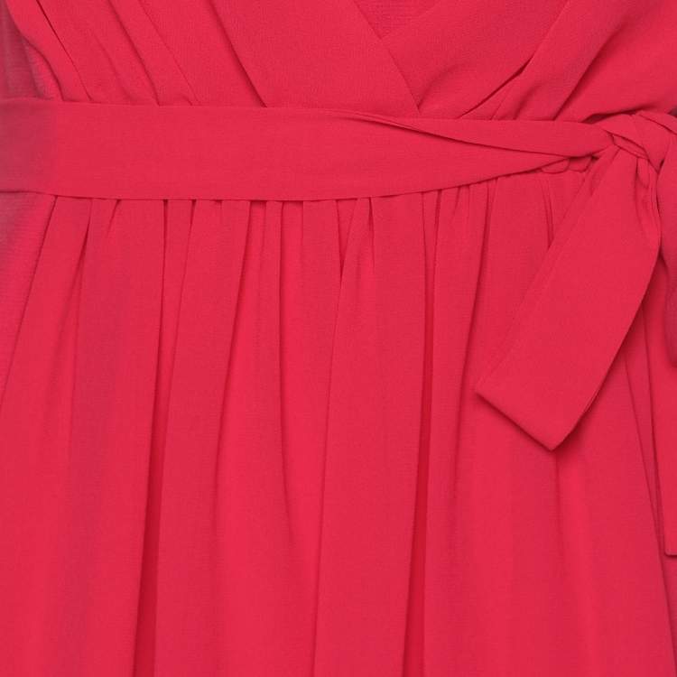 Pre Owned Weekend Max Mara Pink Crepe Midi Dress S