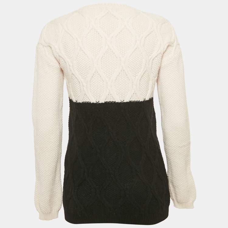 Pre Owned Weekend Max Mara Two-Tone Colorblock Wool Knit Sweater S