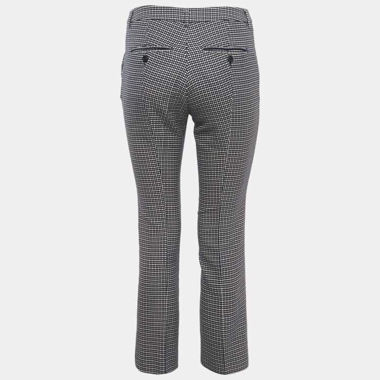 Pre Owned Weekend Max Mara Navy Blue Patterned Cotton Trousers S