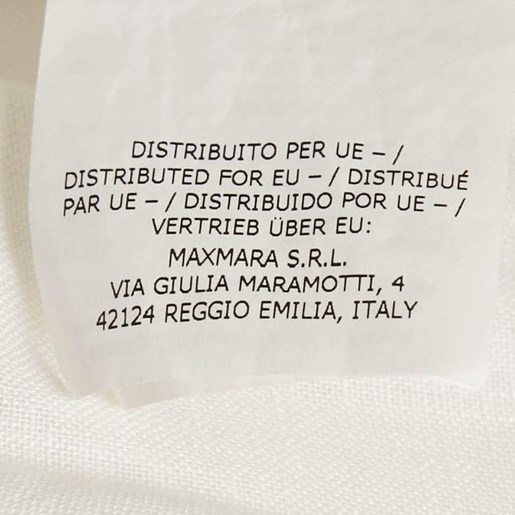 Pre Owned Weekend Max Mara White Embroidered Linen and Cotton Top XL