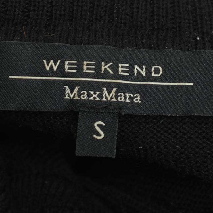 Pre Owned Weekend Max Mara Black Virgin Wool Knit Sweater S