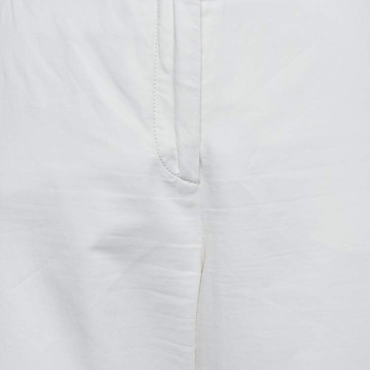 Pre Owned Weekend Max Mara Cream Gabardine Wide-Leg Trousers S