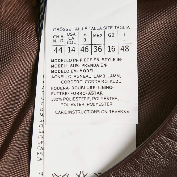 Pre Owned Weekend Max Mara Brown Leather Sleeveless Shorts Dress L