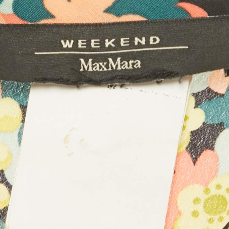 Pre Owned Weekend Max Mara Multicolor Floral Print Silk Maxi Dress M 