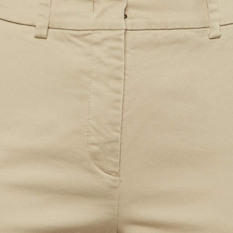 Pre Owned Weekend Max Mara Beige Cotton Trousers S