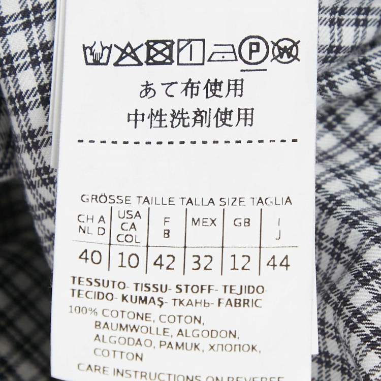 Pre Owned Weekend Max Mara Black Checked Cotton Button Front Tunic L
