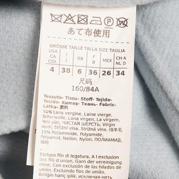 Pre Owned Weekend Max Mara Blue Wool Double-Breasted Coat S