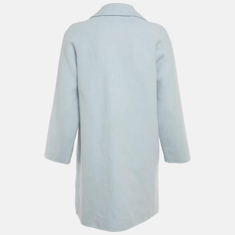 Pre Owned Weekend Max Mara Blue Wool Double-Breasted Coat S