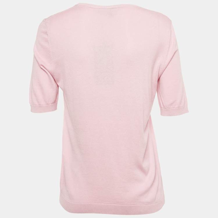 Pre Owned Weekend Max Mara Pink Silk & Cotton Sweater L