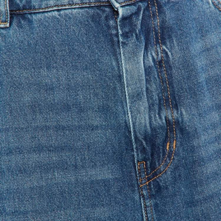 Pre Owned Weekend Max Mara Blue Denim Wide Leg Jeans XL/Waist 32"