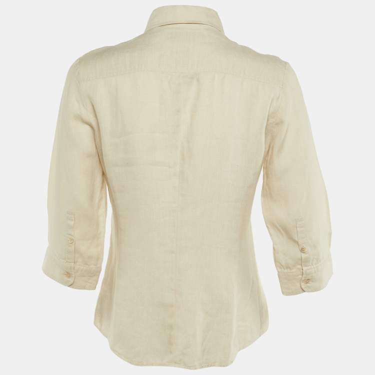 Pre Owned Weekend Max Mara Beige Linen Blend Shirt M
