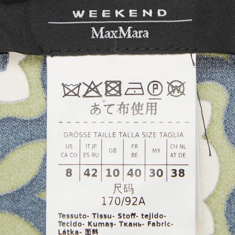 Pre Owned Weekend Max Mara Green Printed Crepe Marat Midi Dress M