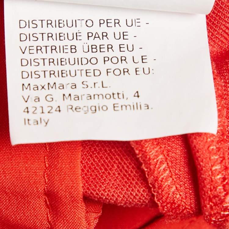 Pre Owned Weekend Max Mara X Lilly Aldridge Red Crepe & Linen Wide Leg Trousers M