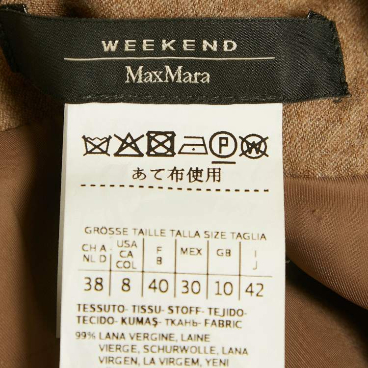 Pre Owned Weekend Max Mara Brown Wool Short Dress M