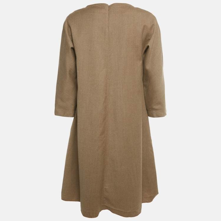 Pre Owned Weekend Max Mara Brown Wool Short Dress M