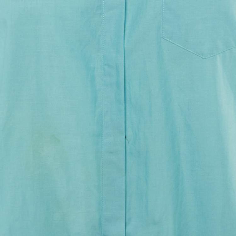 Pre Owned Weekend Max Mara Blue Cotton Button Front Shirt M