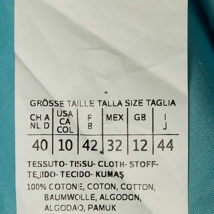 Pre Owned Weekend Max Mara Blue Cotton Button Front Shirt M