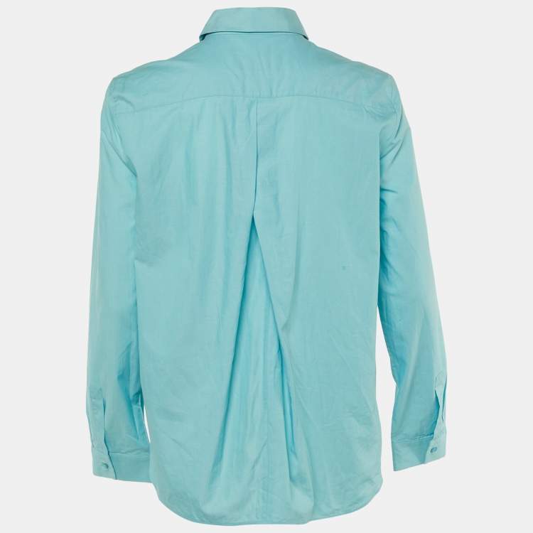 Pre Owned Weekend Max Mara Blue Cotton Button Front Shirt M