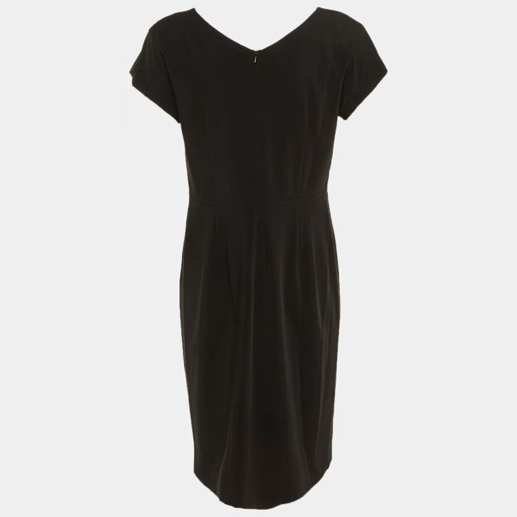 Pre Owned  Weekend Max Mara Black Crepe Midi Dress L