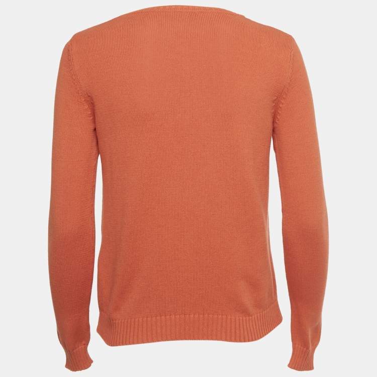 Pre Owned Weekend Max Mara Orange Logo Knit Sweater XS 