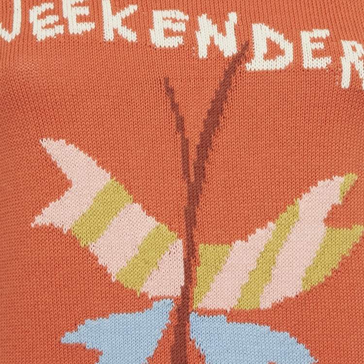 Pre Owned Weekend Max Mara Orange Logo Knit Sweater XS 