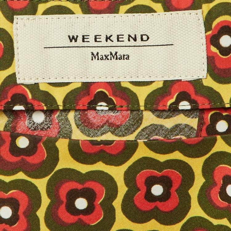 Pre Owned Weekend Max Mara Yellow Floral Print Cotton & Silk Co-ord Set M 