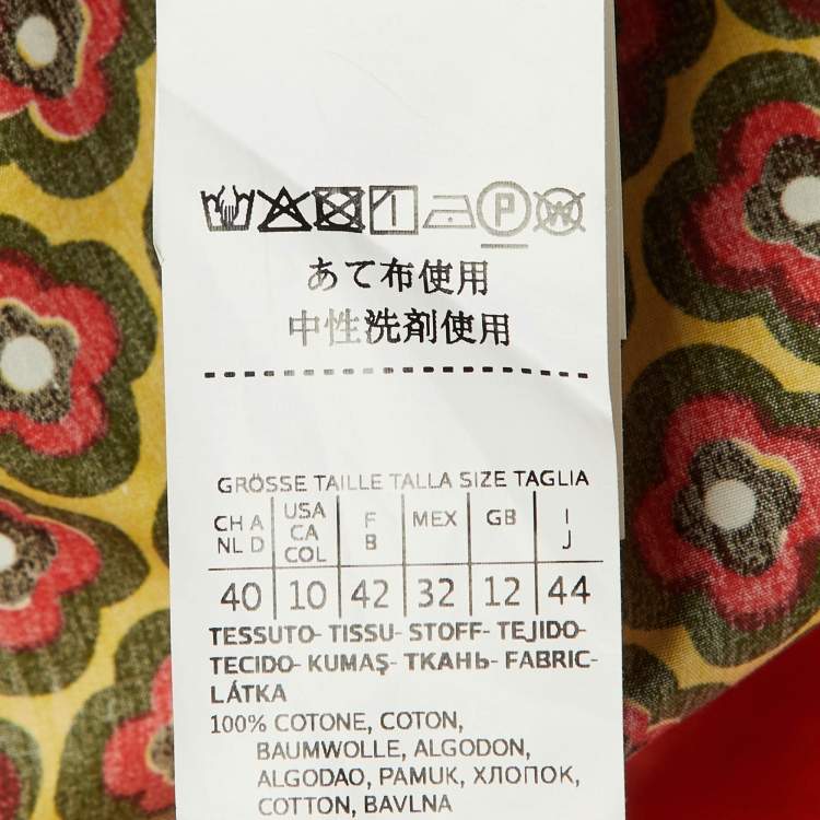 Pre Owned Weekend Max Mara Yellow Floral Print Cotton & Silk Co-ord Set M 