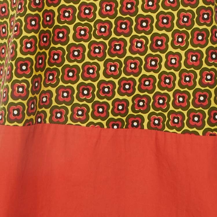 Pre Owned Weekend Max Mara Yellow Floral Print Cotton & Silk Co-ord Set M 