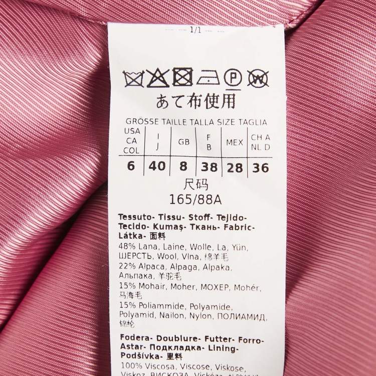 مملوكة مسبقًا Weekend Max Mara Pink Wool Blend Felt Belted Coat S