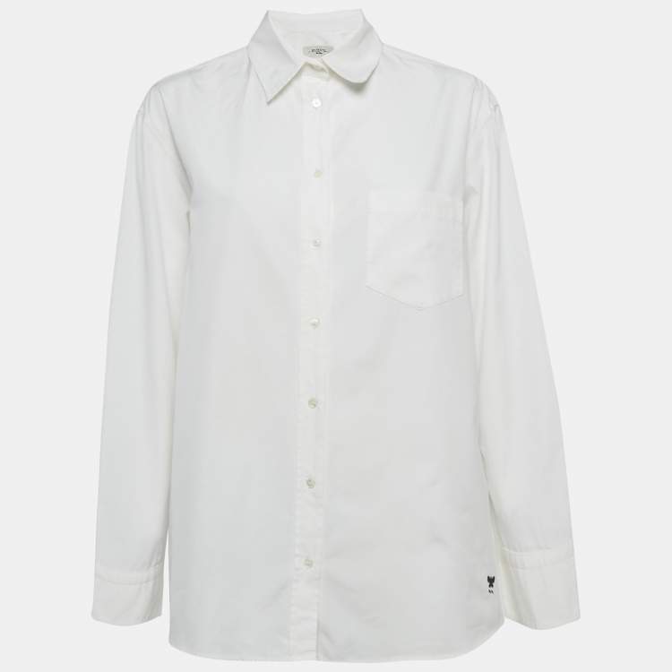Pre Owned Weekend Max Mara White Cotton Long Sleeve Shirt S