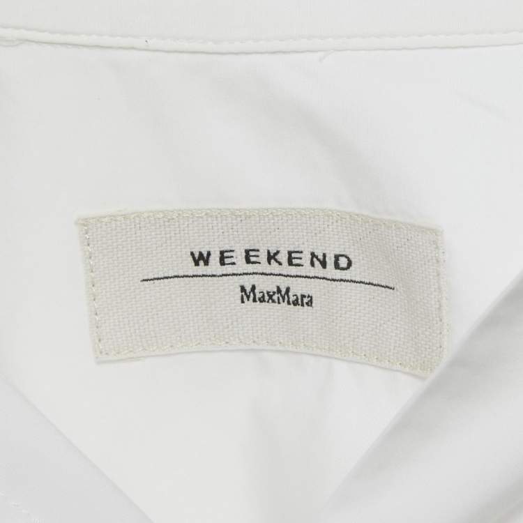 Pre Owned Weekend Max Mara White Cotton Long Sleeve Shirt S