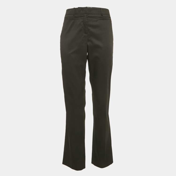 Pre Owned Weekend Max Mara Black Gabardine Wide Trouser L