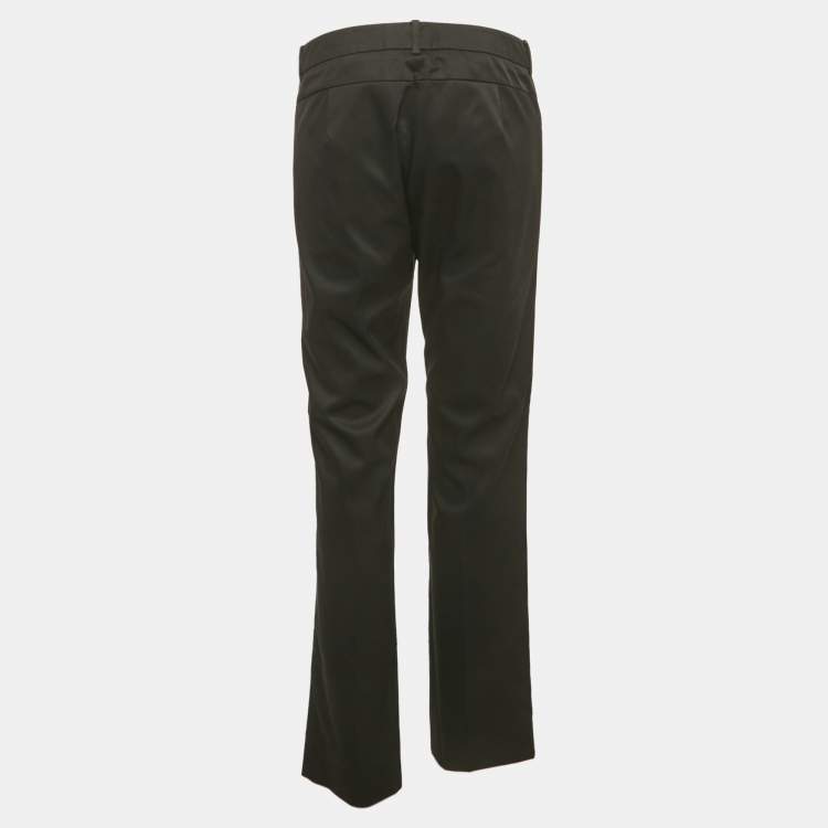 Pre Owned Weekend Max Mara Black Gabardine Wide Trouser L