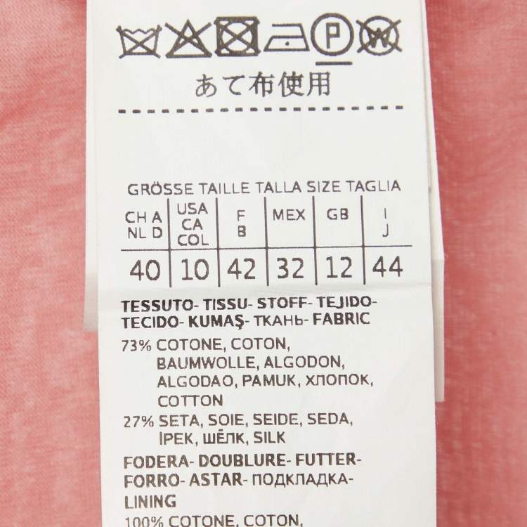 Pre Owned Max Mara Pink Cotton Blend Midi Wrap Dress L