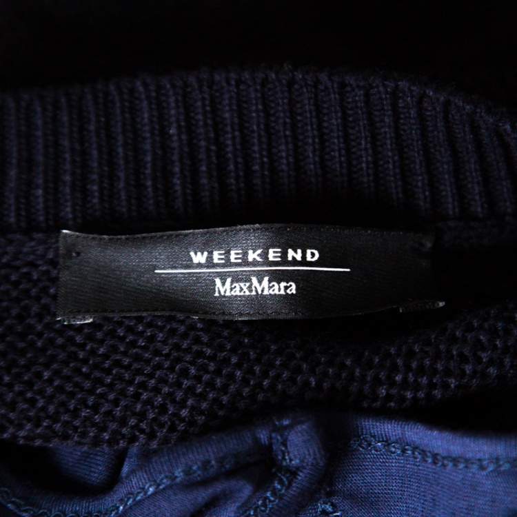 مملوكة مسبقًا Weekend Max Mara Navy Blue Cropped Sweater and Dress Set M