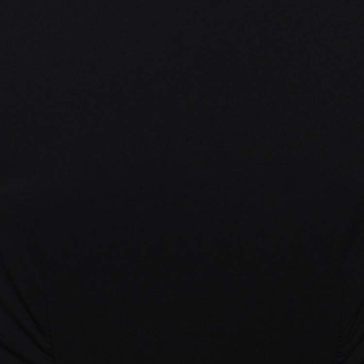 Pre Owned Weekend Max Mara Black Jersey Gathered Detail Peplum Dress M