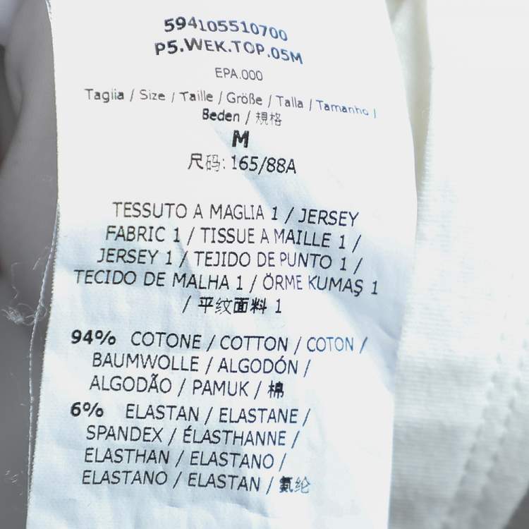 Pre Owned Weekend Max Mara White Cotton Knit Sequin Embellished T-Shirt M