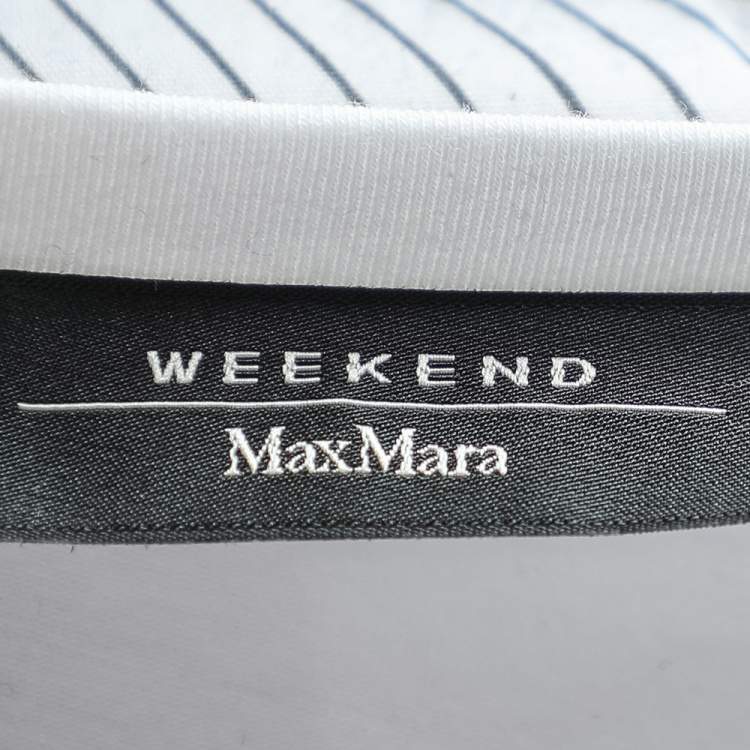 Pre Owned Weekend Max Mara White Cotton Knit Sequin Embellished T-Shirt M