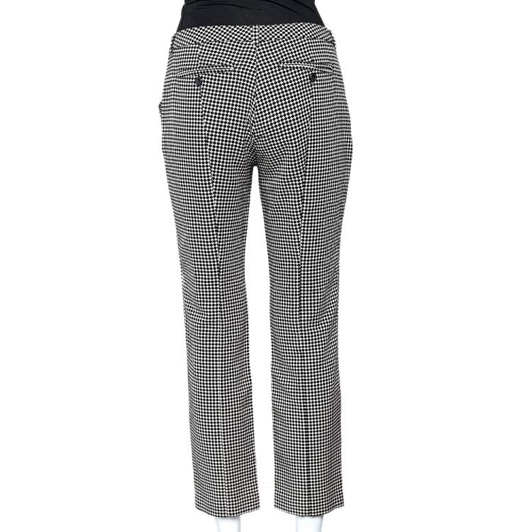Pre Owned Weekend Max Mara Monochrome Patterned Cotton Blend Tapered Leg Pants M