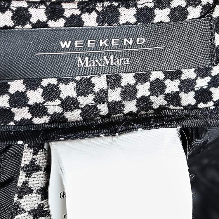 Pre Owned Weekend Max Mara Monochrome Patterned Cotton Blend Tapered Leg Pants M