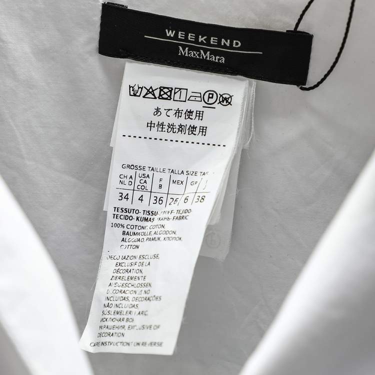Pre Owned Weekend Max Mara White Cotton Oversized Tunic S