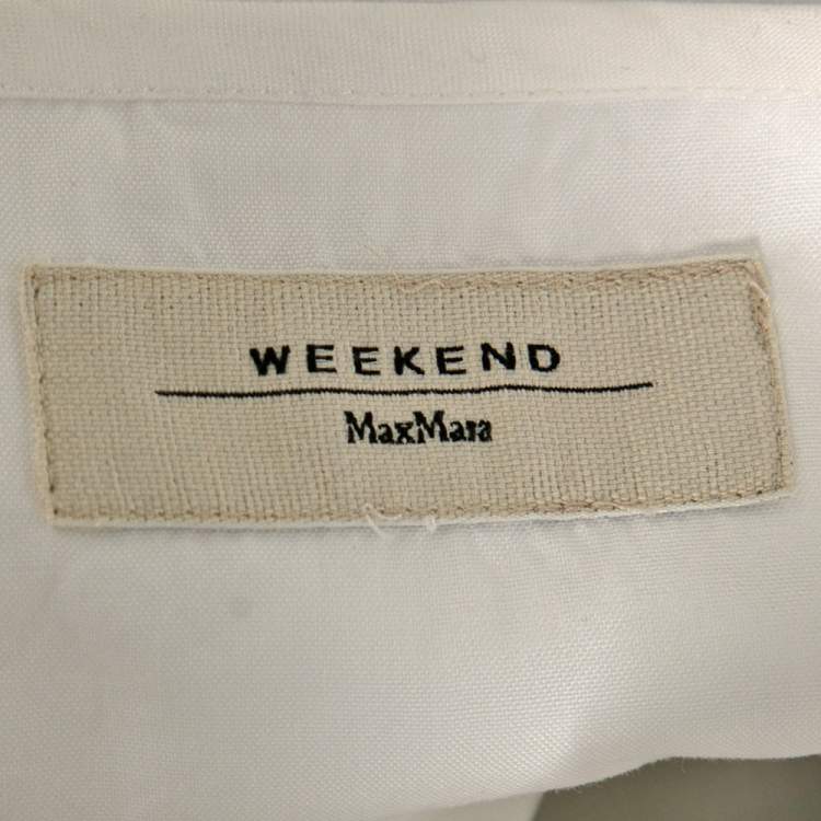 Pre Owned Weekend Max Mara White Cotton Poplin Blouse M