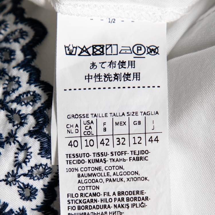 Pre Owned Weekend Max Mara White Cotton Poplin Blouse M
