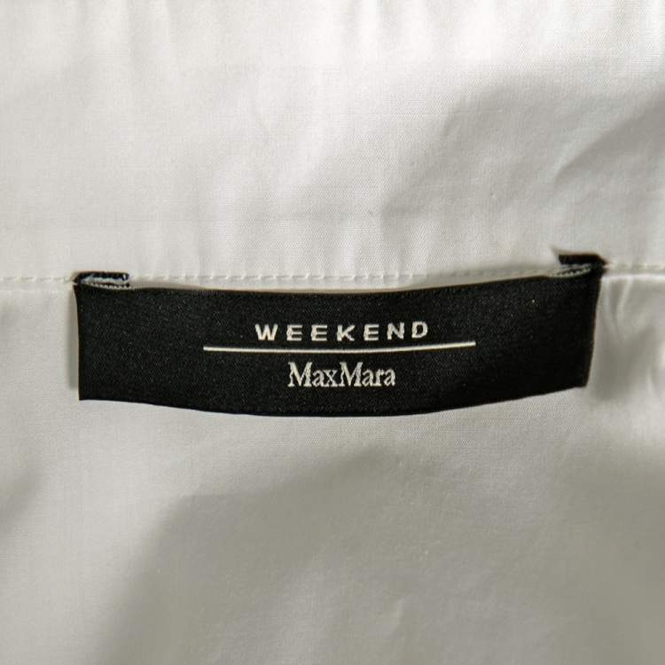 Pre Owned Weekend Max Mara White Cotton Embroidered Shirt M